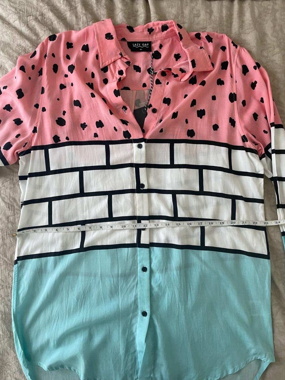 Lazy Oaf scribble brick shirt tunic NWT M/L - Picture 8 of 15